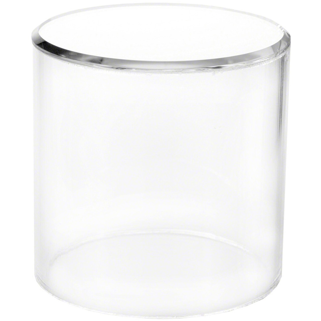 Plymor Clear Acrylic Cylinder Display Riser with Mirror Top, 3" H x 3" D